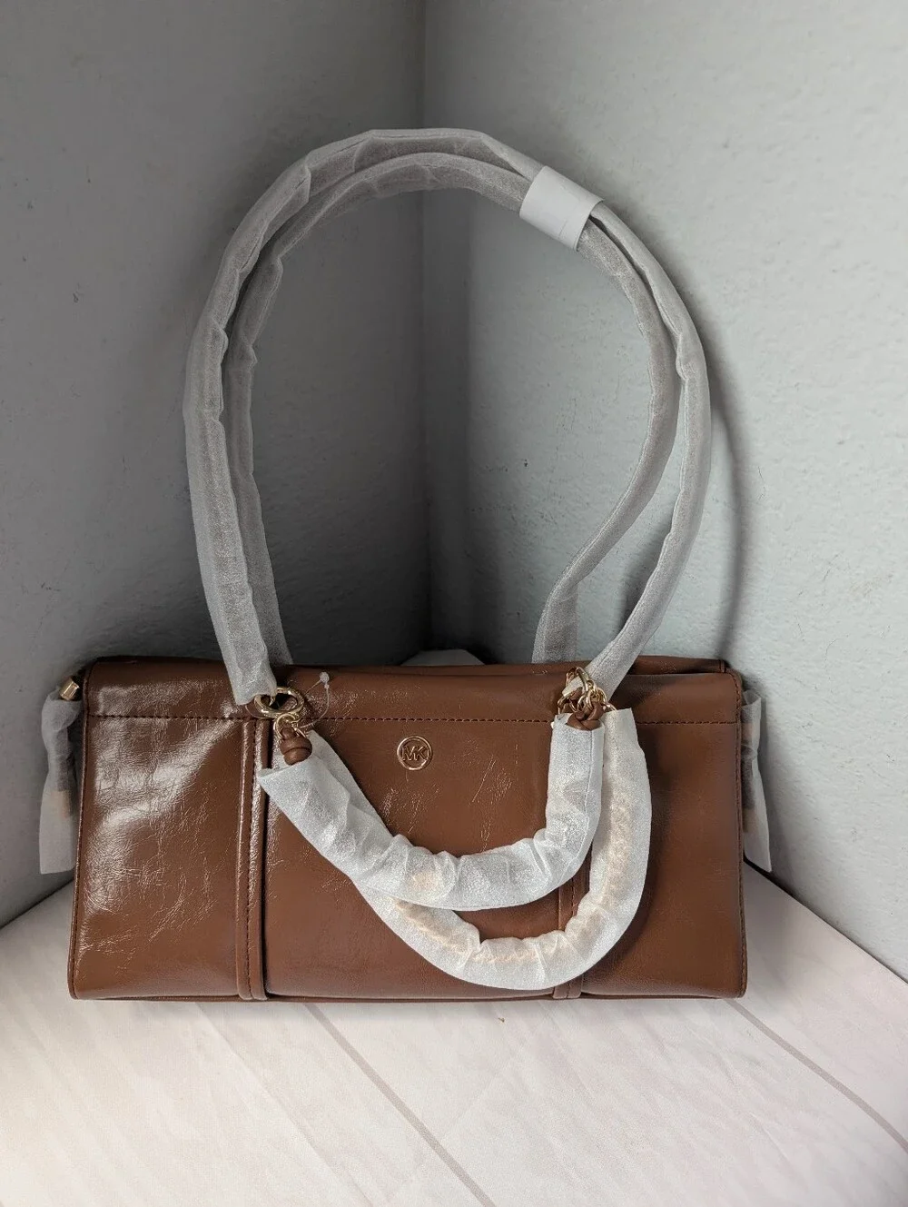 NWT Michael Kors Matilda Small Cinched Shoulder Bag In Luggage